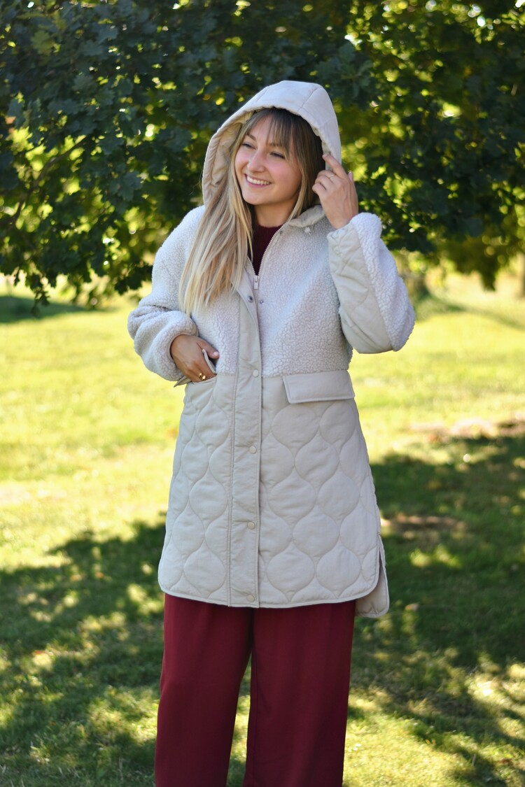 Vila Clothes vitone teddy coat - ecru