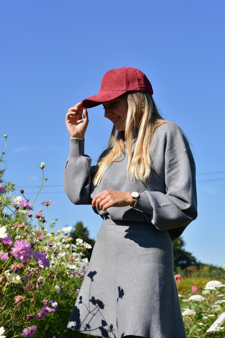 Sillie velvet cap - burgundy