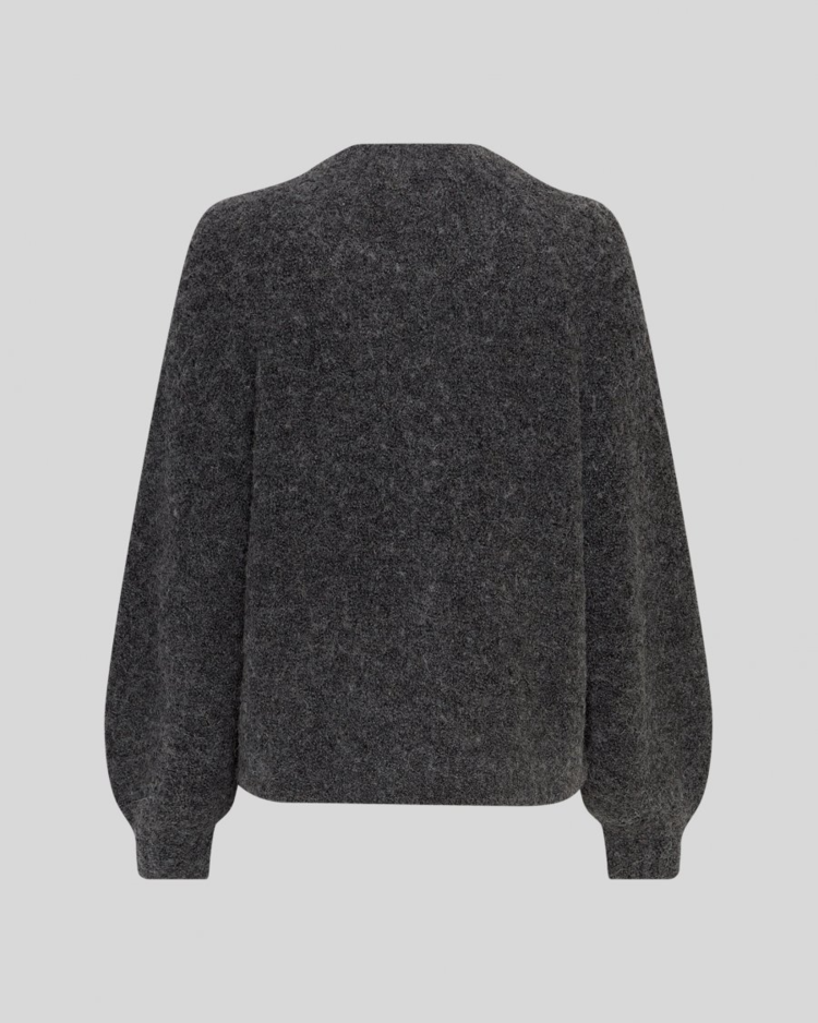 Moss Copenhagen Zofie v-neck cardigan - dark grey melange