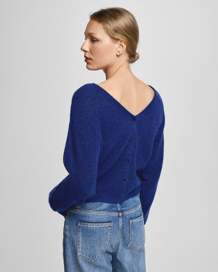 Moss Copenhagen milania v-neck cardigan - cobalt blue