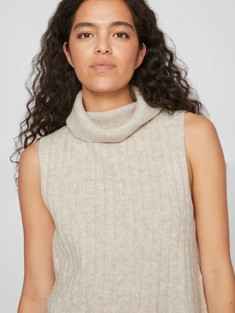 Vila Clothes vebeluna roll neck debardeur - beige