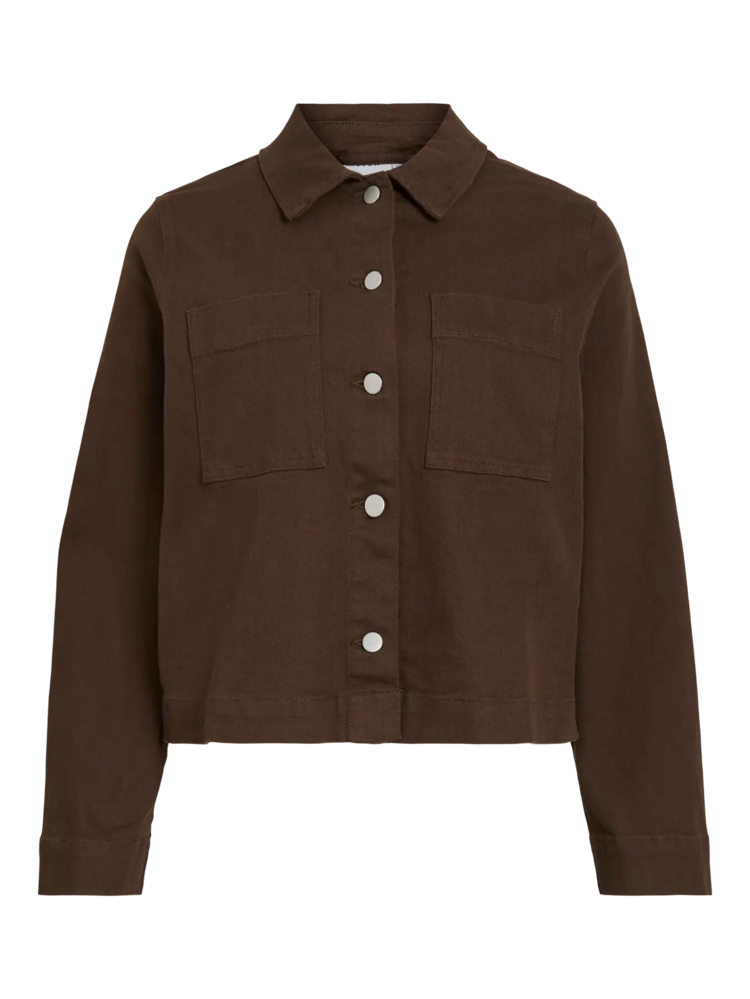 Vila Clothes vichia jeans jacket - chocolat brown