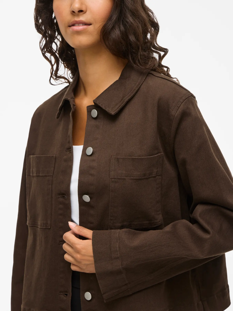 Vila Clothes vichia jeans jacket - chocolat brown