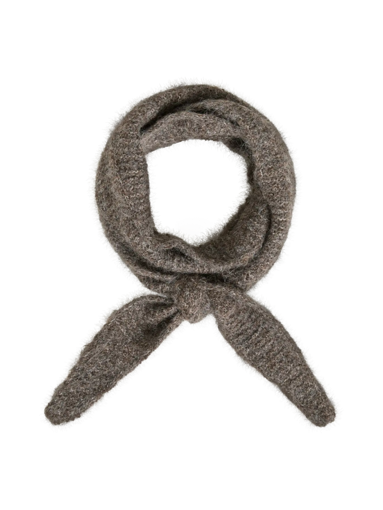 Vila Clothes vimarley small knit scarf - brown melange