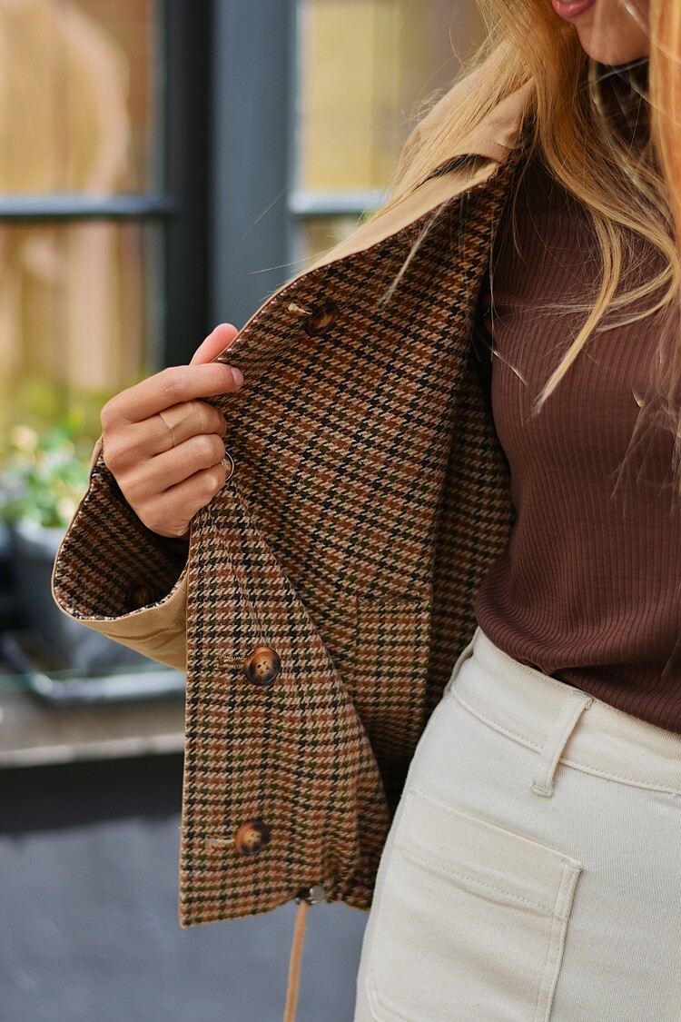 Pepe Jeans barbara crew neck long sleeve top - chocolate