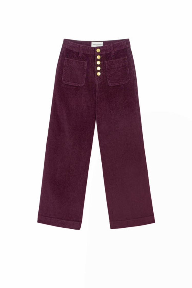 La petite étoile atlanta pantalon velours 7/8 - wine red