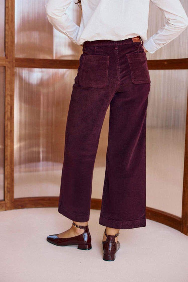 La petite étoile atlanta pantalon velours 7/8 - wine red