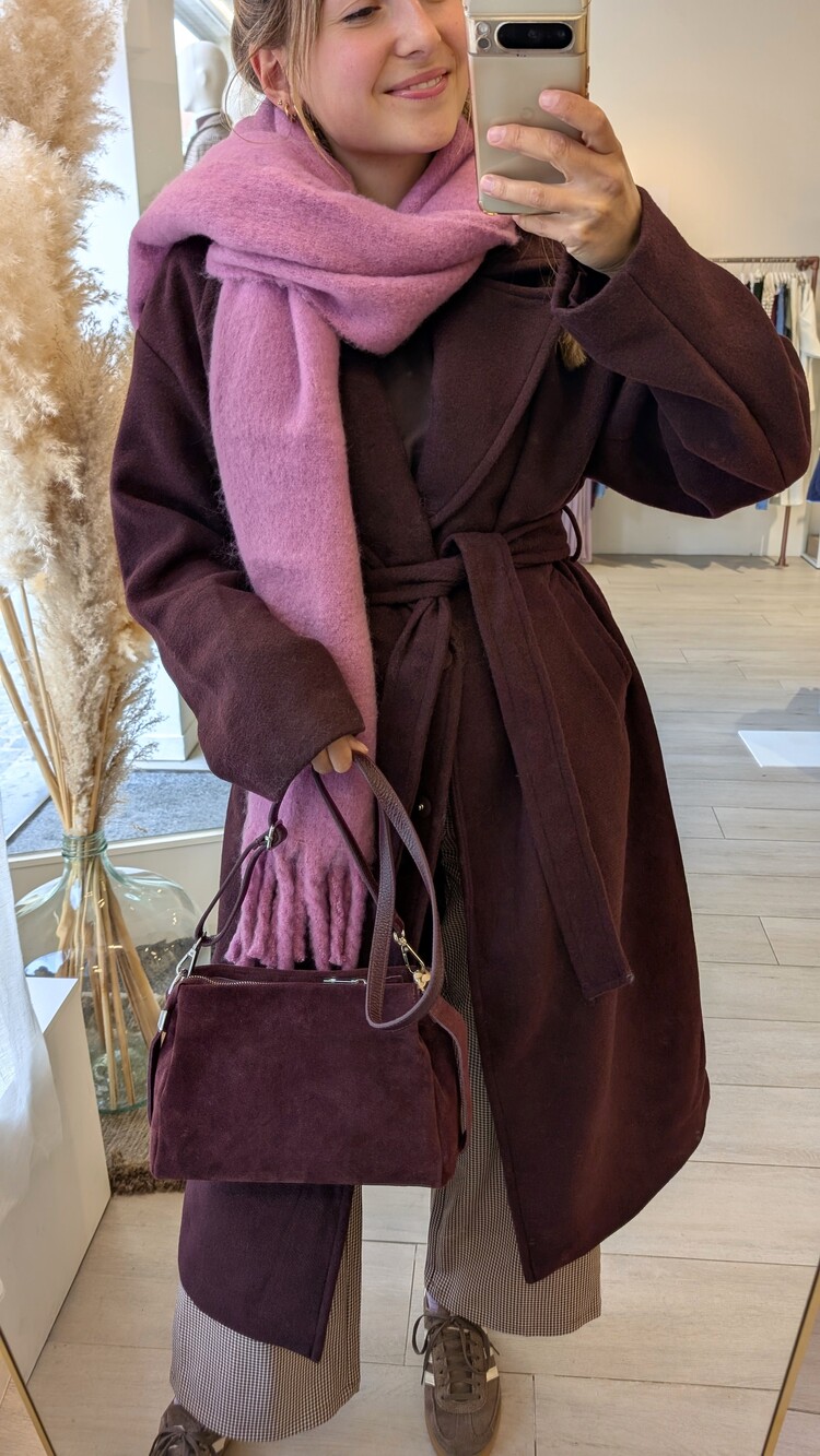 Vila Clothes vifikka long coat - burgundy