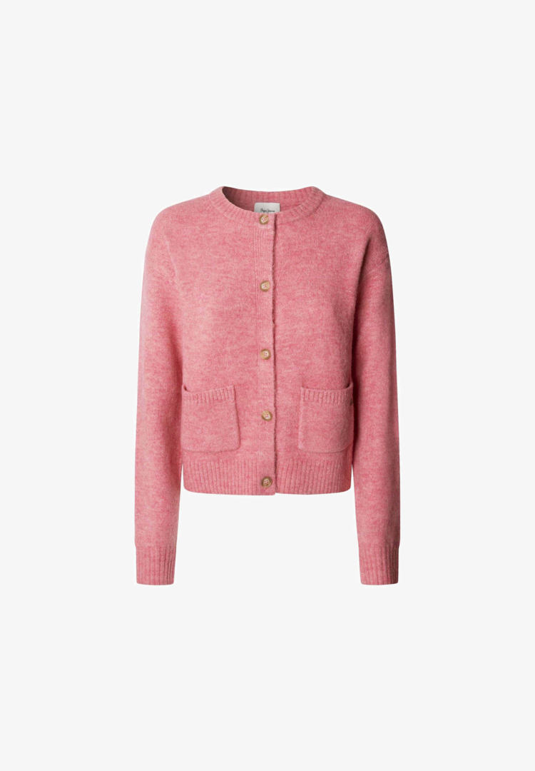 Pepe Jeans Cecil front pocket cardigan - pink