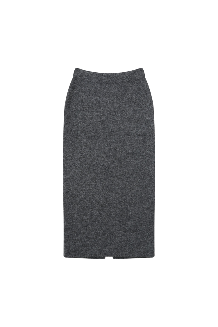 Grace & Mila toundra wool blend knit midi skirt - gris