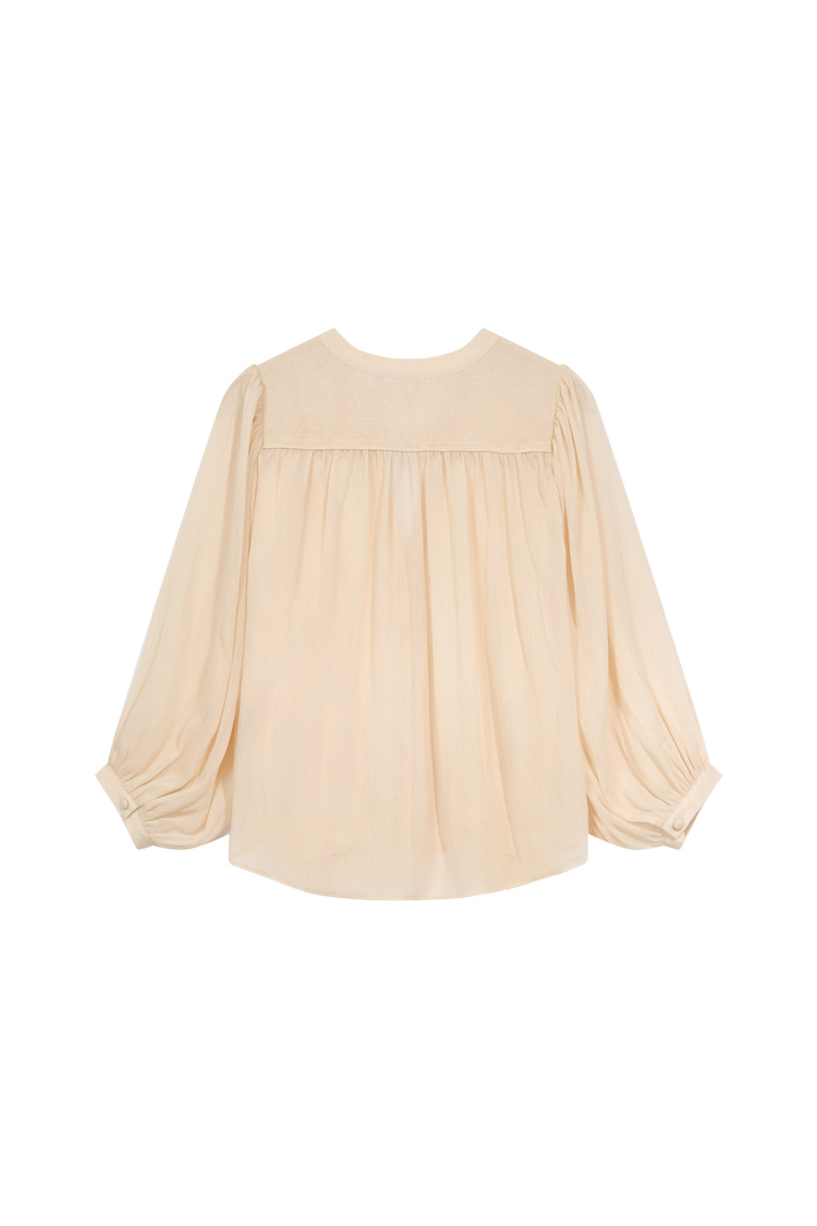 Grace & Mila tarzy glitter sheer blouse - vanilla