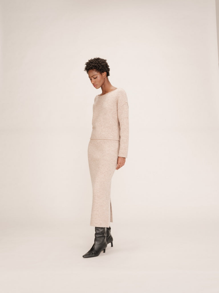 Grace & Mila Tamino boxy wool blend sweater - beige