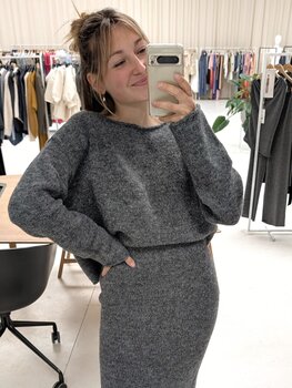 Grace & Mila Tamino boxy wool blend sweater - grijs