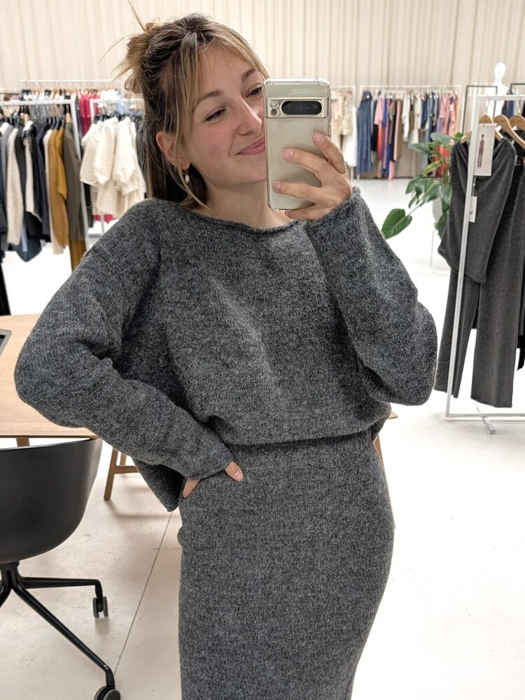 Grace & Mila Tamino boxy wool blend sweater - grijs