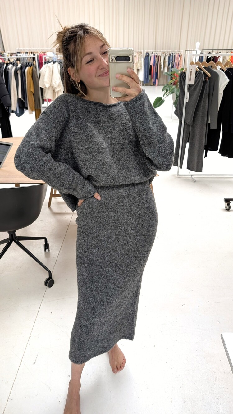 Grace & Mila Tamino boxy wool blend sweater - grijs