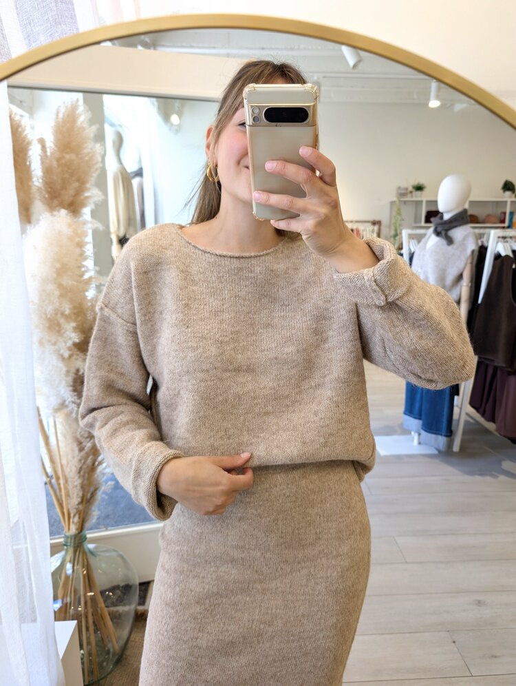 Grace & Mila Tamino boxy wool blend sweater - beige