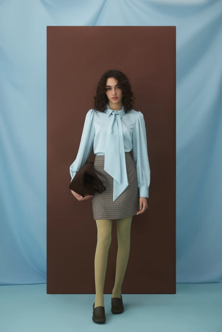 Vila Clothes vienilla checked mini skirt