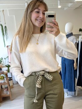 Moss Copenhagen alegria boxy alpaca pullover - ecru