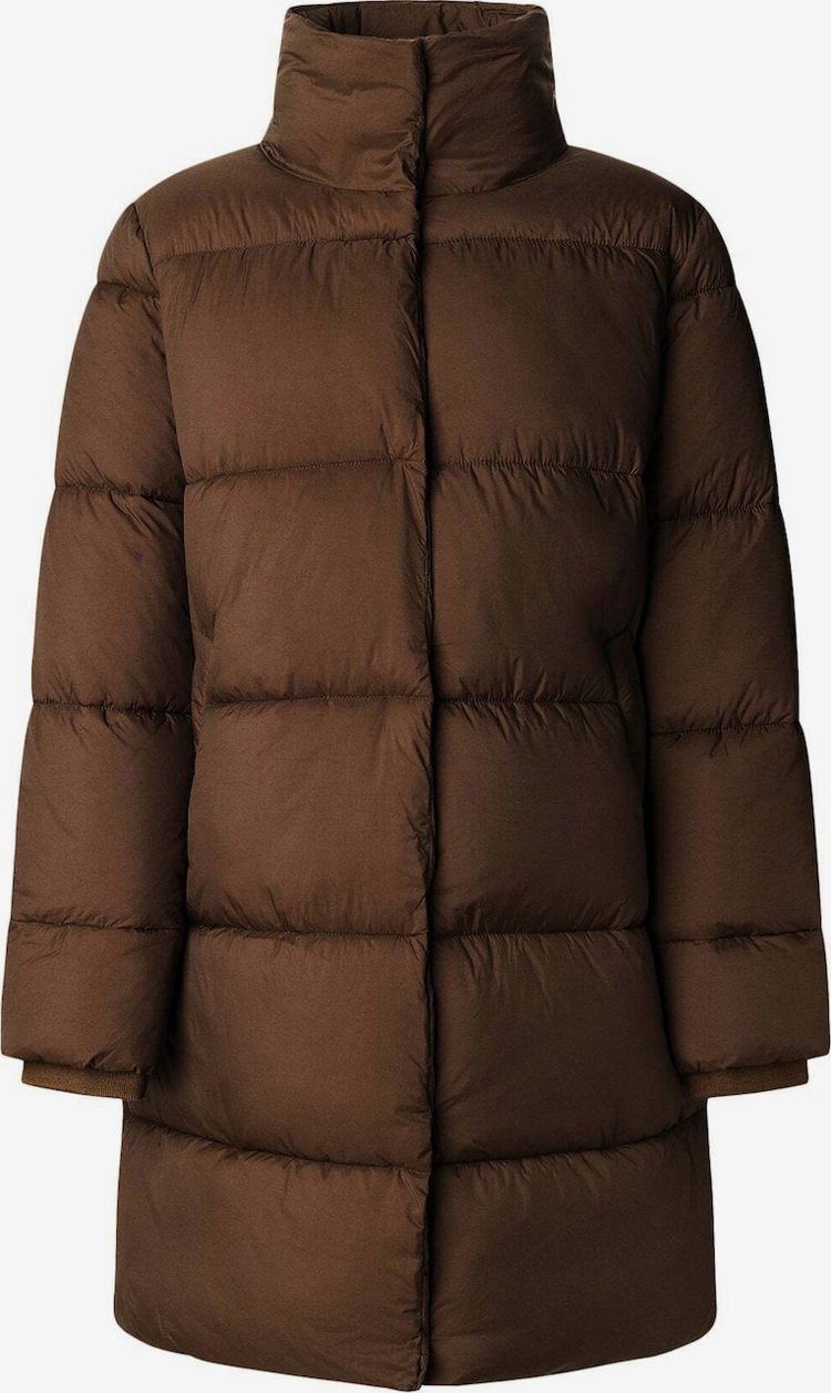 Pepe Jeans tatum midi winter coat - chocolate