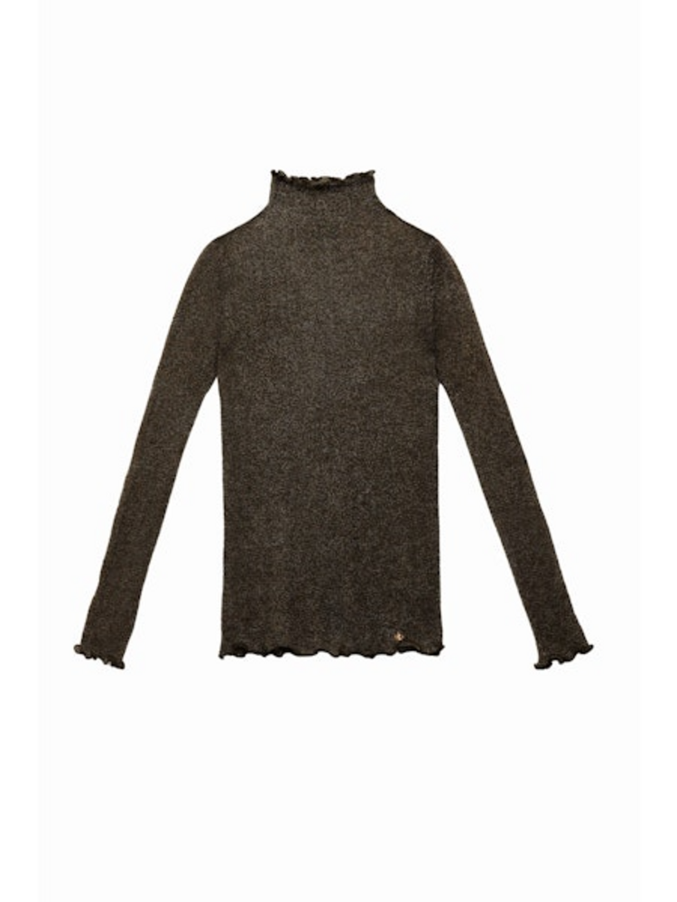 La petite étoile meko sheer glitter top - black