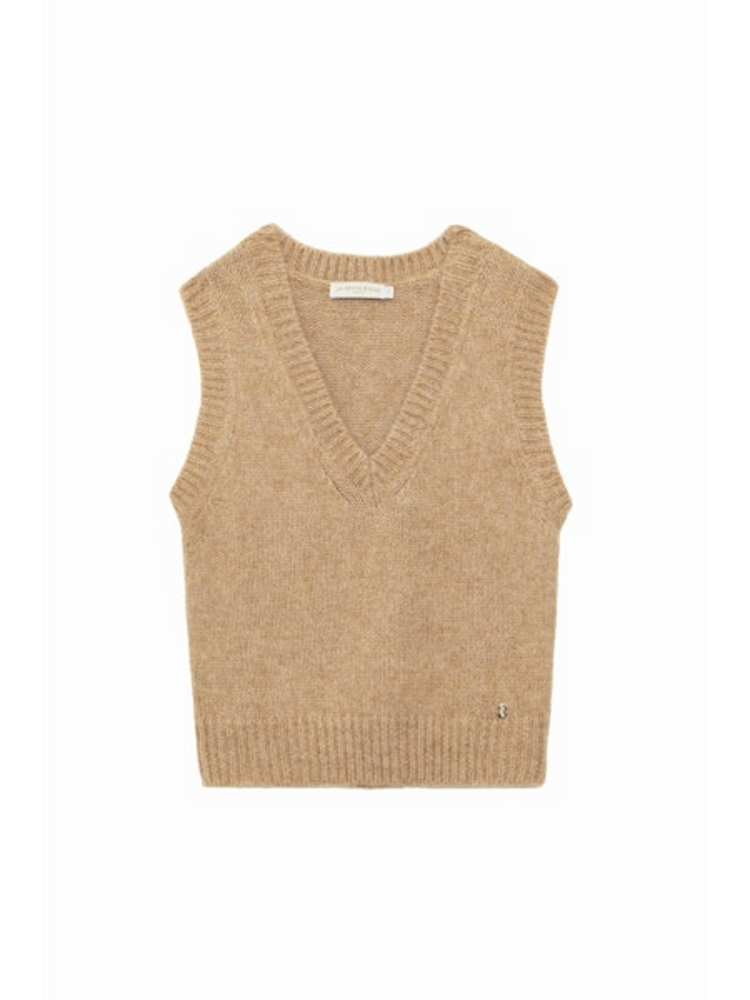 La petite étoile mercy debardeur col V - camel