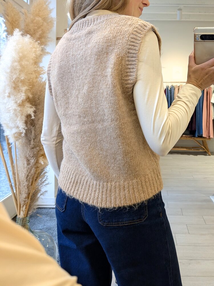 La petite étoile mercy debardeur col V - camel