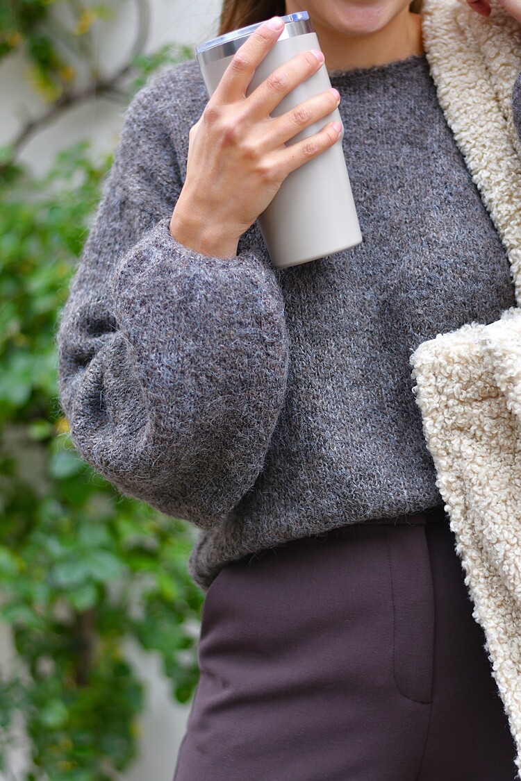 Vila Clothes vimarley o-neck knit swaeter - brown melange