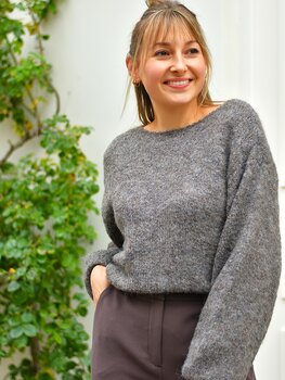 Vila Clothes vimarley o-neck knit swaeter - brown melange