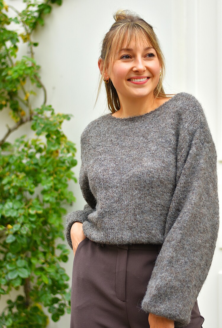 Vila Clothes vimarley o-neck knit swaeter - brown melange