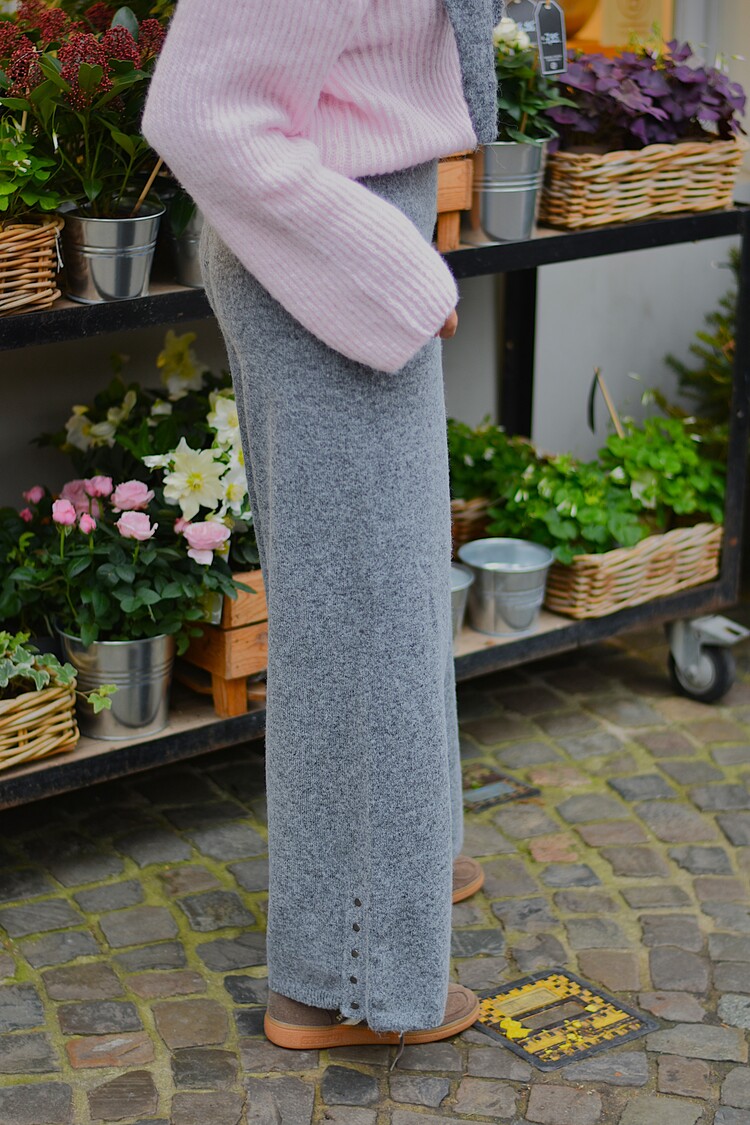 Vila Clothes vicasti knit pants - grey melange