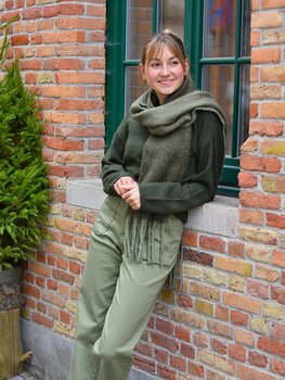 Moss Copenhagen rays scarf - green melange