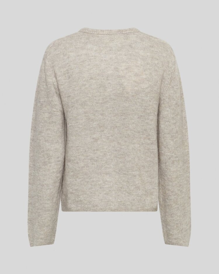 Moss Copenhagen kellsey silver button cardigan - brey/beige melange