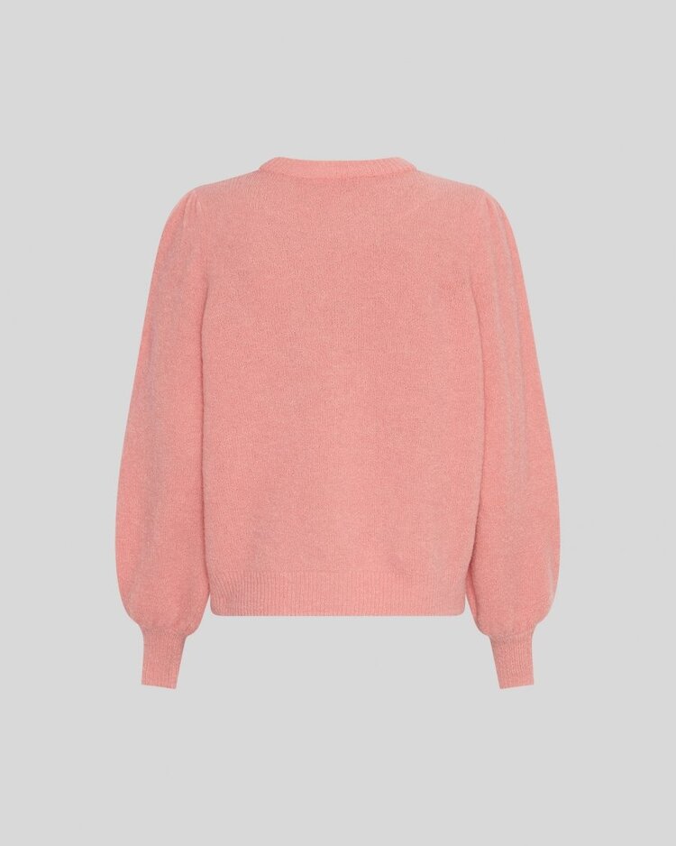 Moss Copenhagen miabelle puff sleeve alpaca sweater - bubbelgum pink