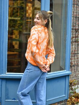 Vila Clothes vimatta print sweater -pink/orange