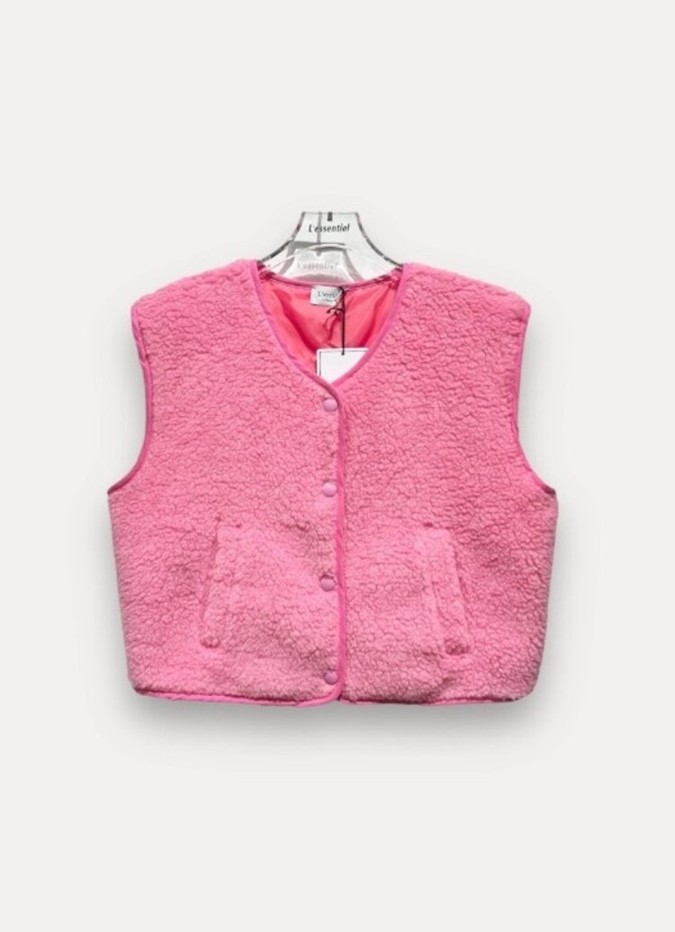 Sillie jasmin sleeveless teddy jacket - light pink