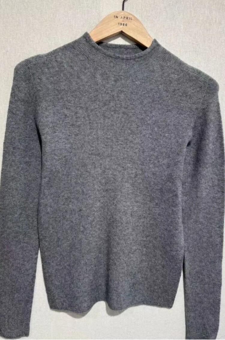 Sillie fine knit high neck swaeter - dark grey