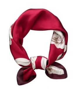 Sillie satin scarf - burgundy/red