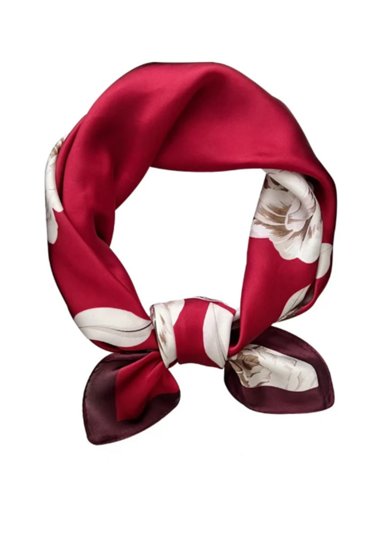 Sillie satin scarf - burgundy/red