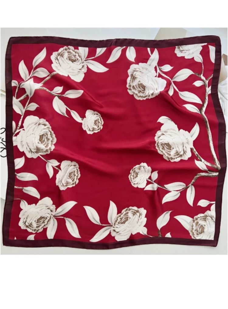 Sillie satin scarf - burgundy/red