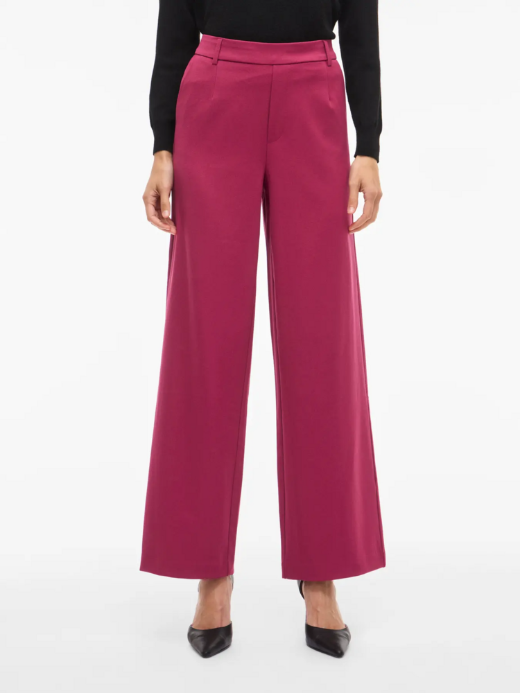 Vila Clothes ivarone tailored pant - berry red