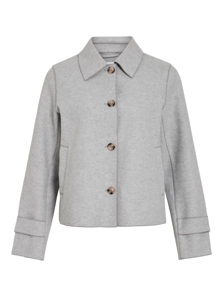 Vila Clothes vijuice button jacket - light grey