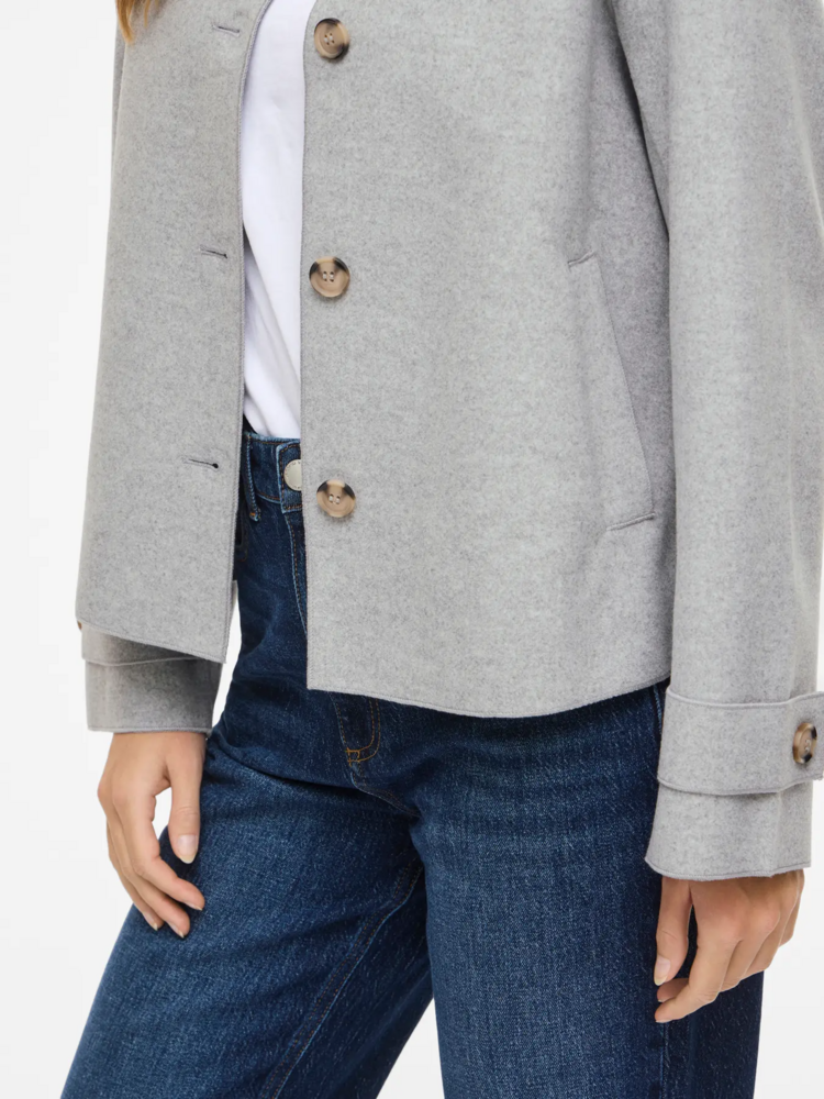 Vila Clothes vijuice button jacket - light grey
