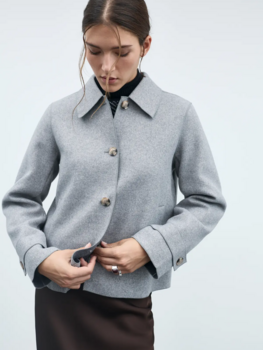 Vila Clothes vijuice button jacket - light grey