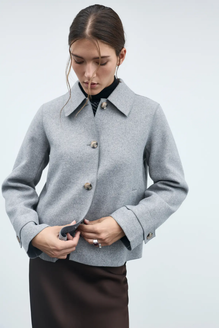 Vila Clothes vijuice button jacket - light grey