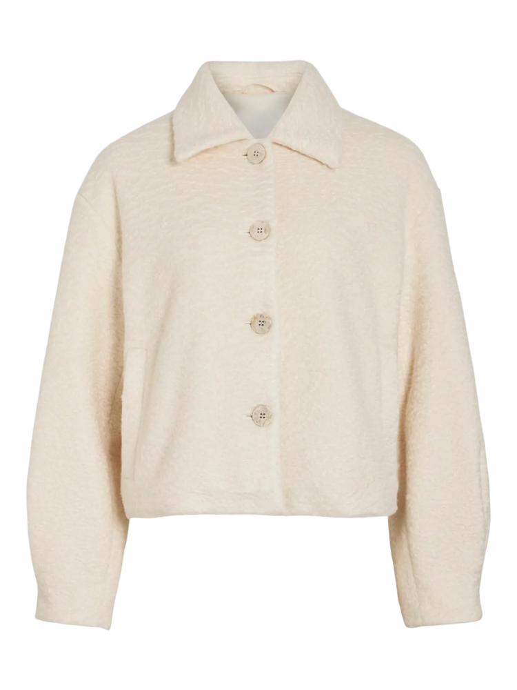 Vila Clothes vifranca button jacket - parelmoer wit