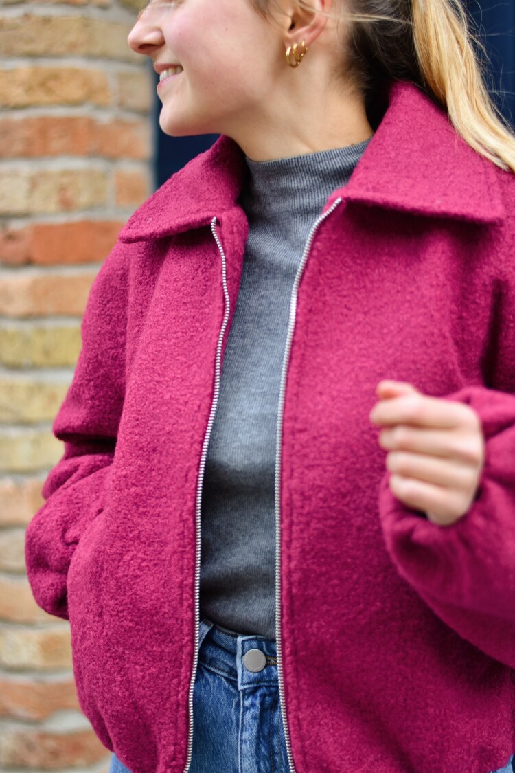 Vila Clothes Vijadas bomber jacket - berry red