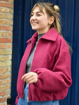 Vila Clothes Vijadas bomber jacket - berry red