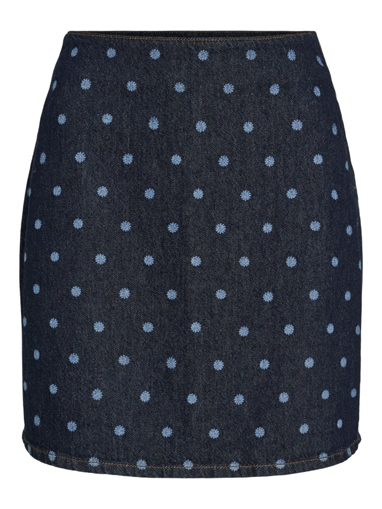 Vila Clothes vipal dot short denim skirt