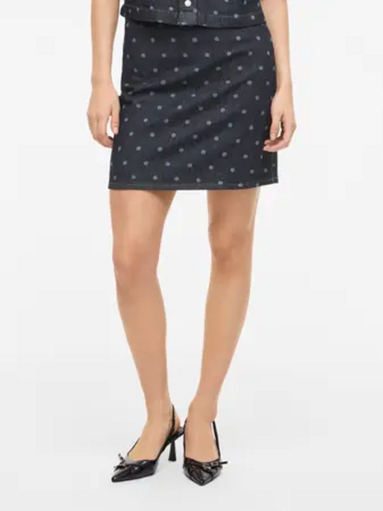 Vila Clothes vipal dot short denim skirt