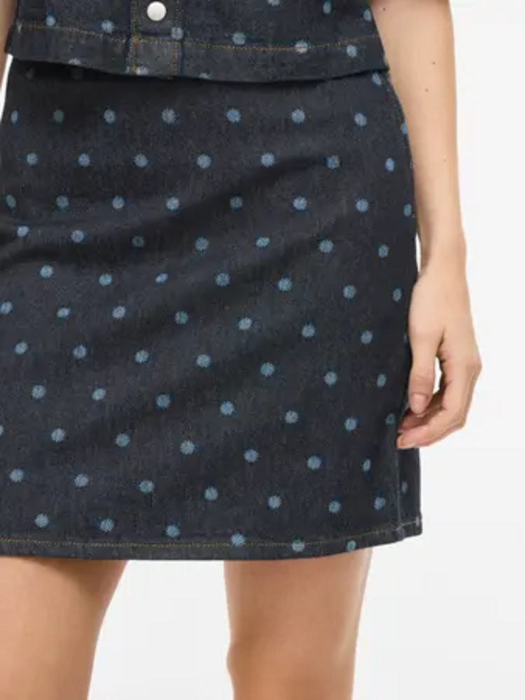 Vila Clothes vipal dot short denim skirt
